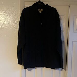 Woolrich Men's Dark Gray and Black Zip-Up Sweater